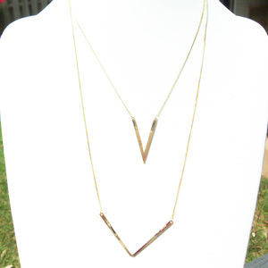 Double "V" Gold Necklace